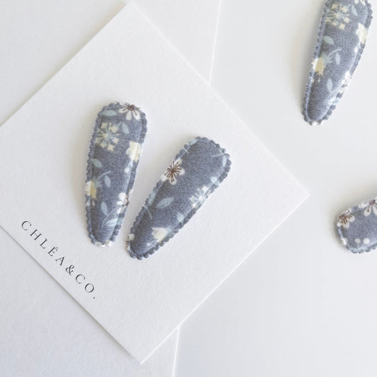 Grace Fabric Covered Snap Clip - Chléa & Co.