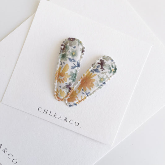 Gracelynn Fabric Covered Snap Clip - Chléa & Co.