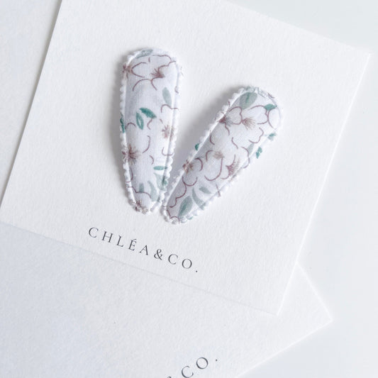 Heidi Fabric Covered Snap Clip - Chléa & Co.