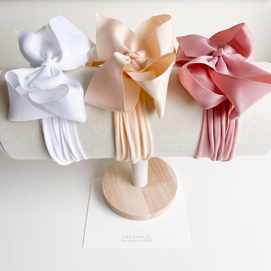 Iveline Jane | Set of 3 Ribbon Bow Headbands - Chléa & Co.