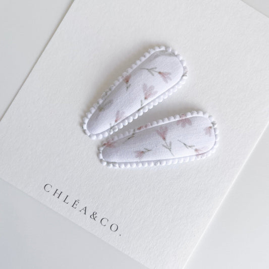 Ivy Fabric Covered Snap Clip - Chléa & Co.