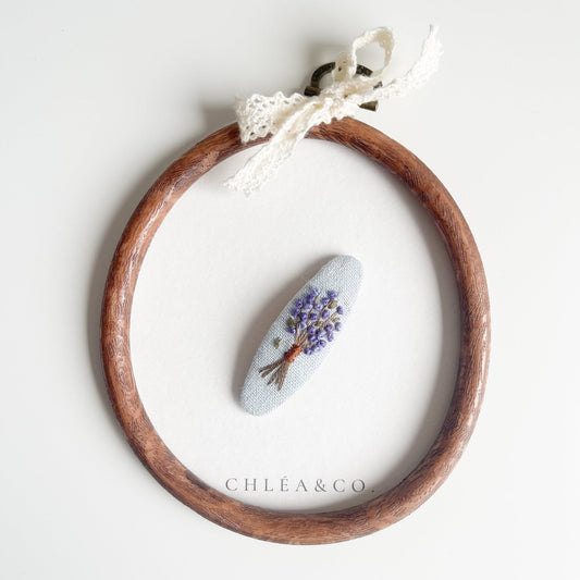 Lavender | Embroidered Hair Clip - Chléa & Co.