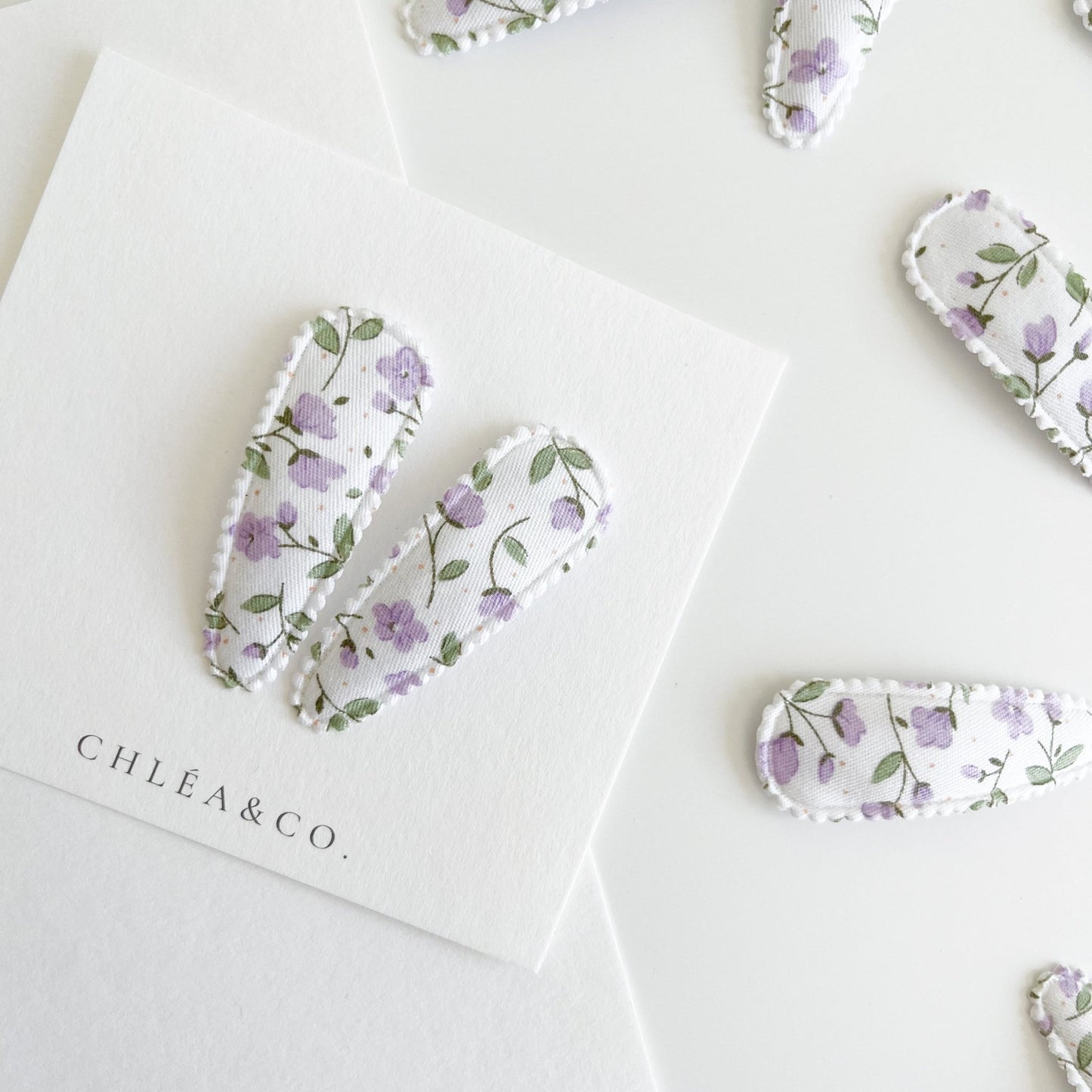 Layla Fabric Covered Snap Clip - Chléa & Co.