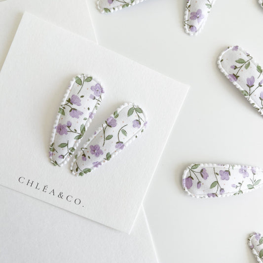 Layla Fabric Covered Snap Clip - Chléa & Co.