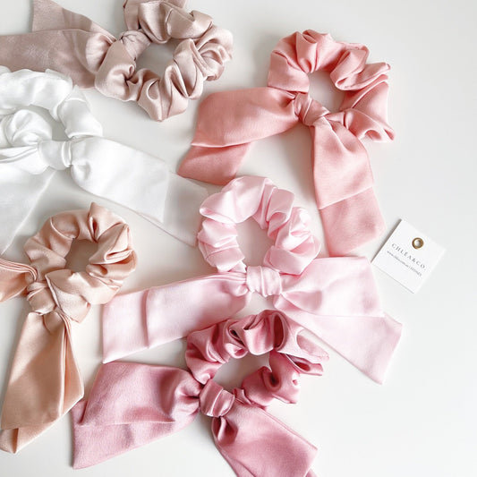 Long Tail Satin Scrunchie - Chléa & Co.