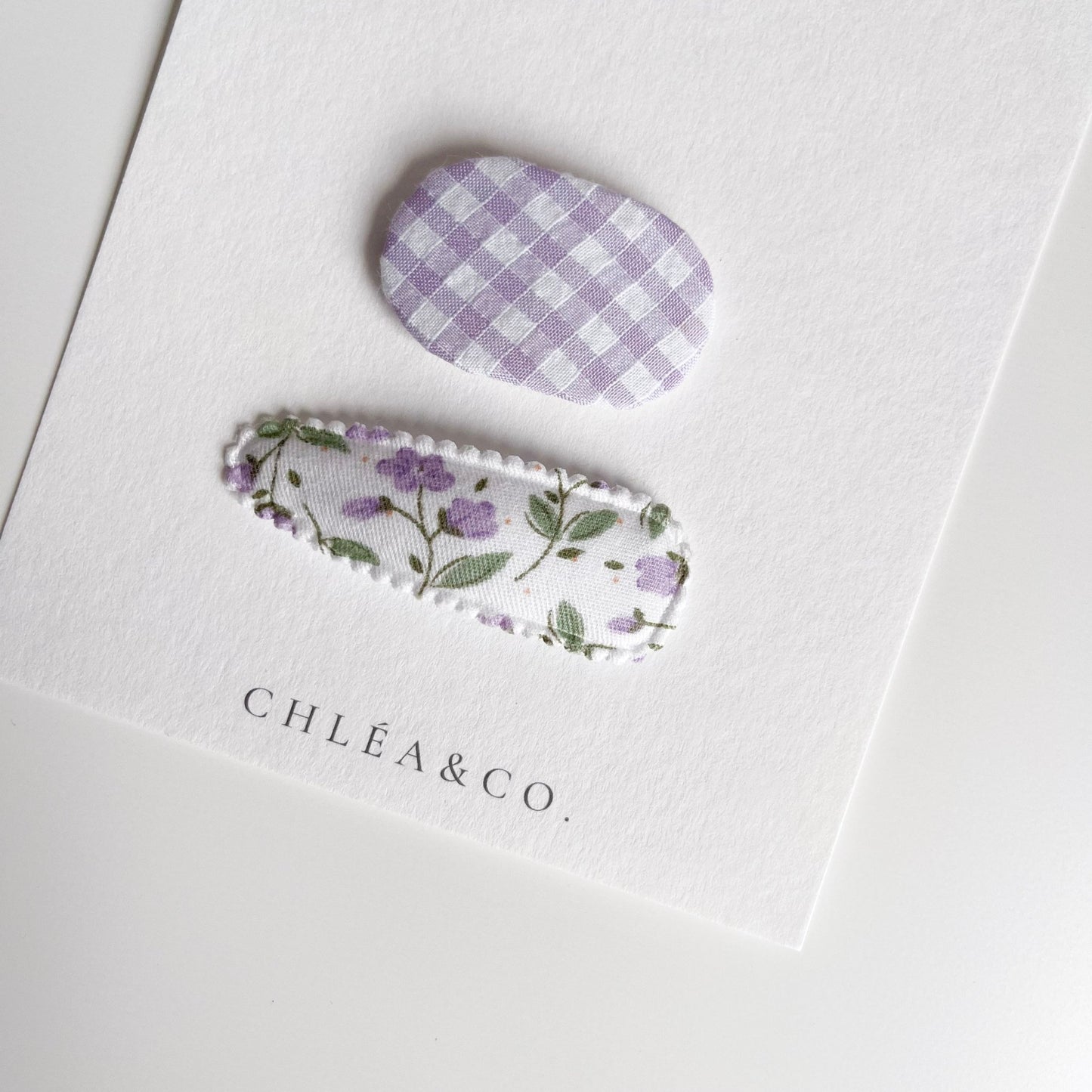 Mini Bellflower Fabric Covered Snap Clip - Chléa & Co.