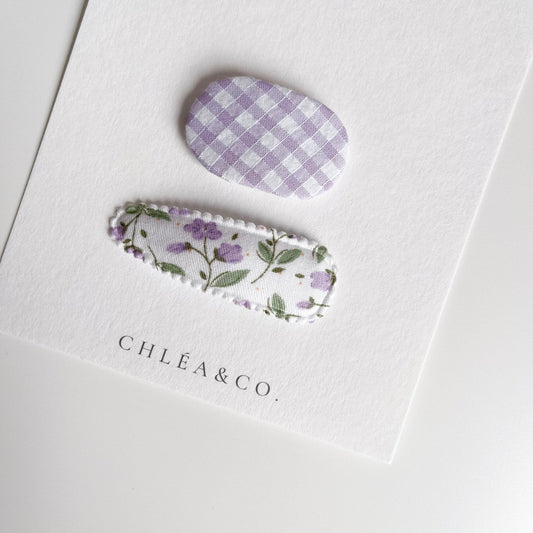 Mini Bellflower Fabric Covered Snap Clip - Chléa & Co.