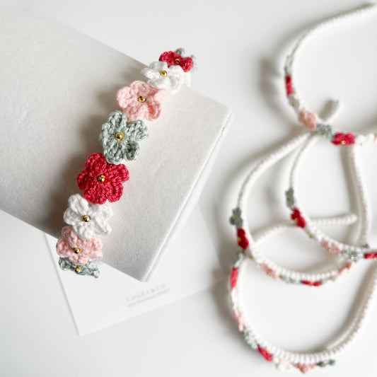 Mini Flower Crochet Crown Headband - Chléa & Co.