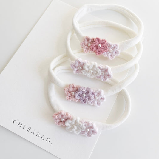 Mini Flower Crochet Headband - Chléa & Co.