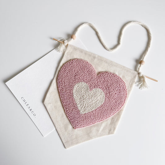 My Sweetheart Canvas Pennant Flag - Chléa & Co.