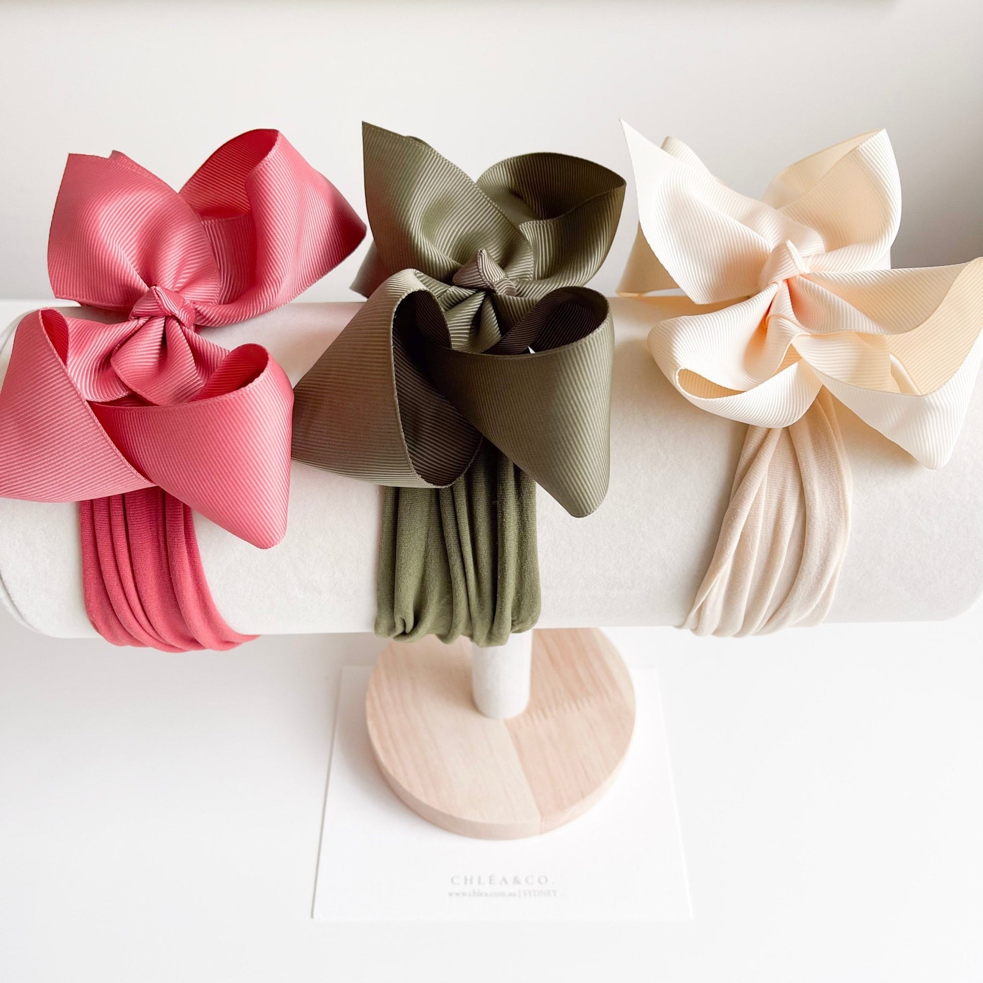 Ophelia | Set of 3 Ribbon Bow Headbands - Chléa & Co.