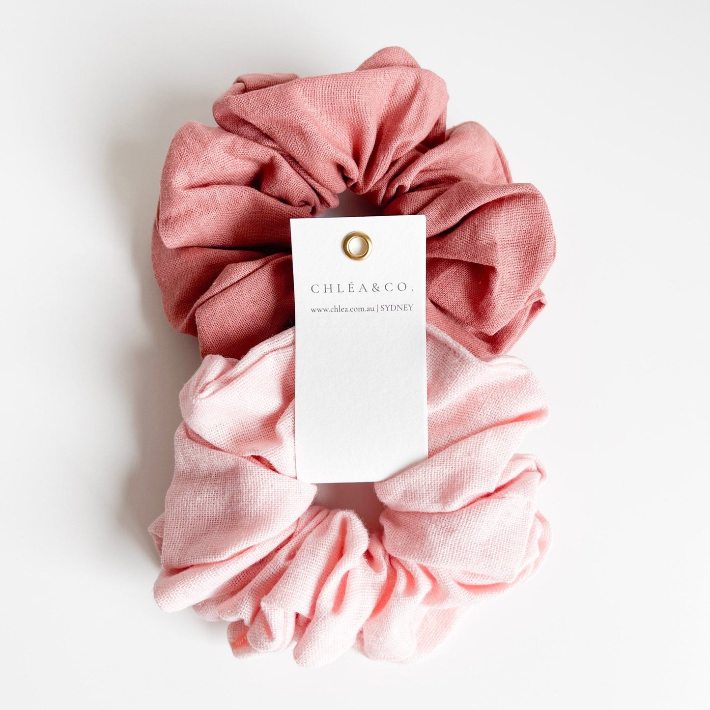 Oriana | Set of 2 Linen Scrunchies - Chléa & Co.