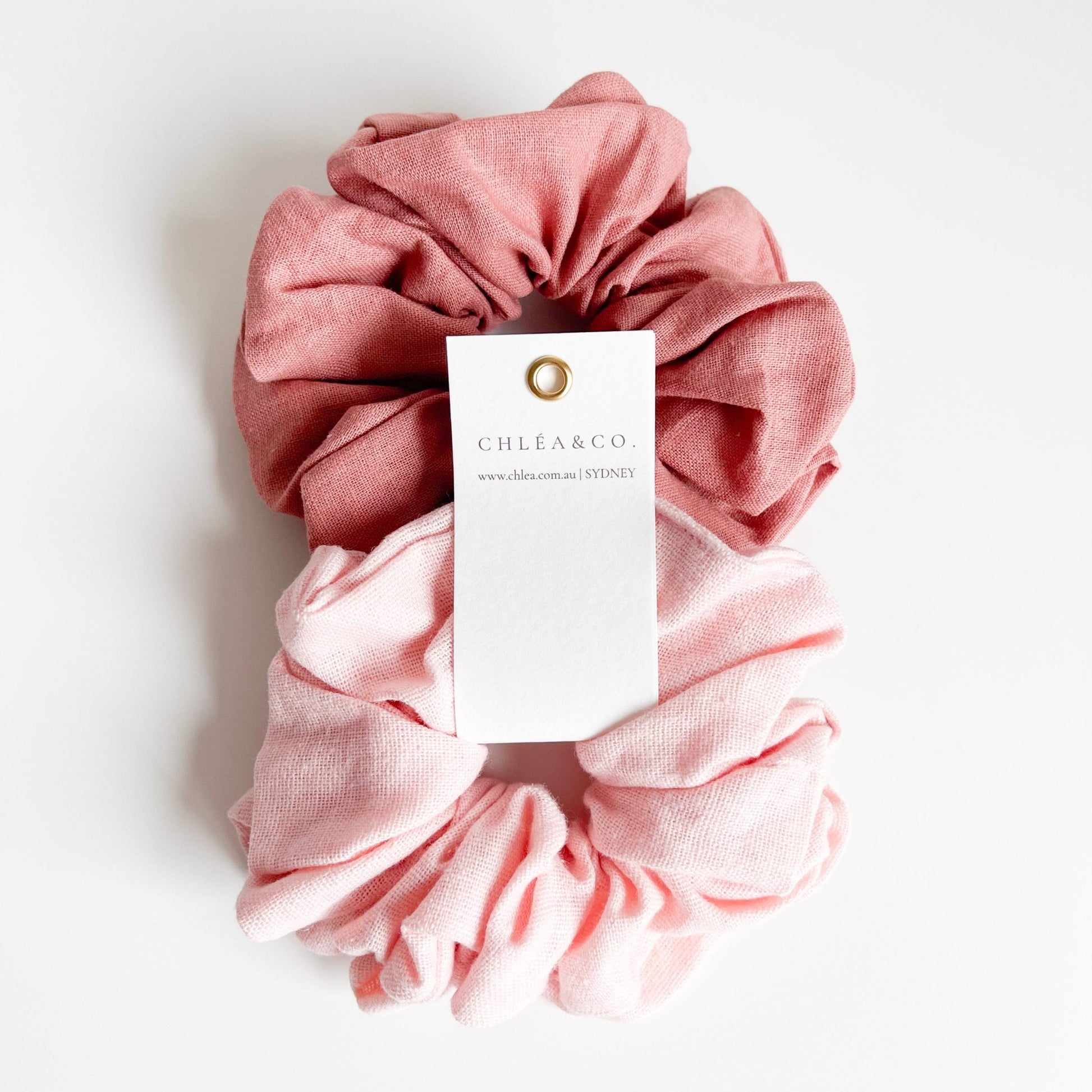 Oriana | Set of 2 Linen Scrunchies - Chléa & Co.