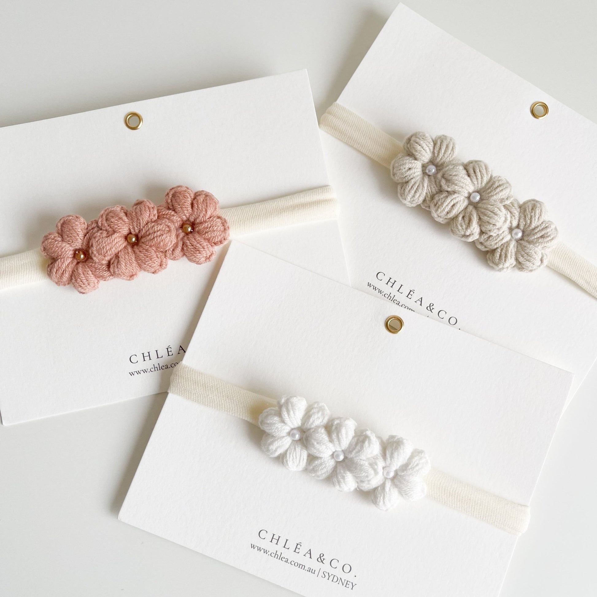 Pearl Periwinkle Crochet Headband - Chléa & Co.