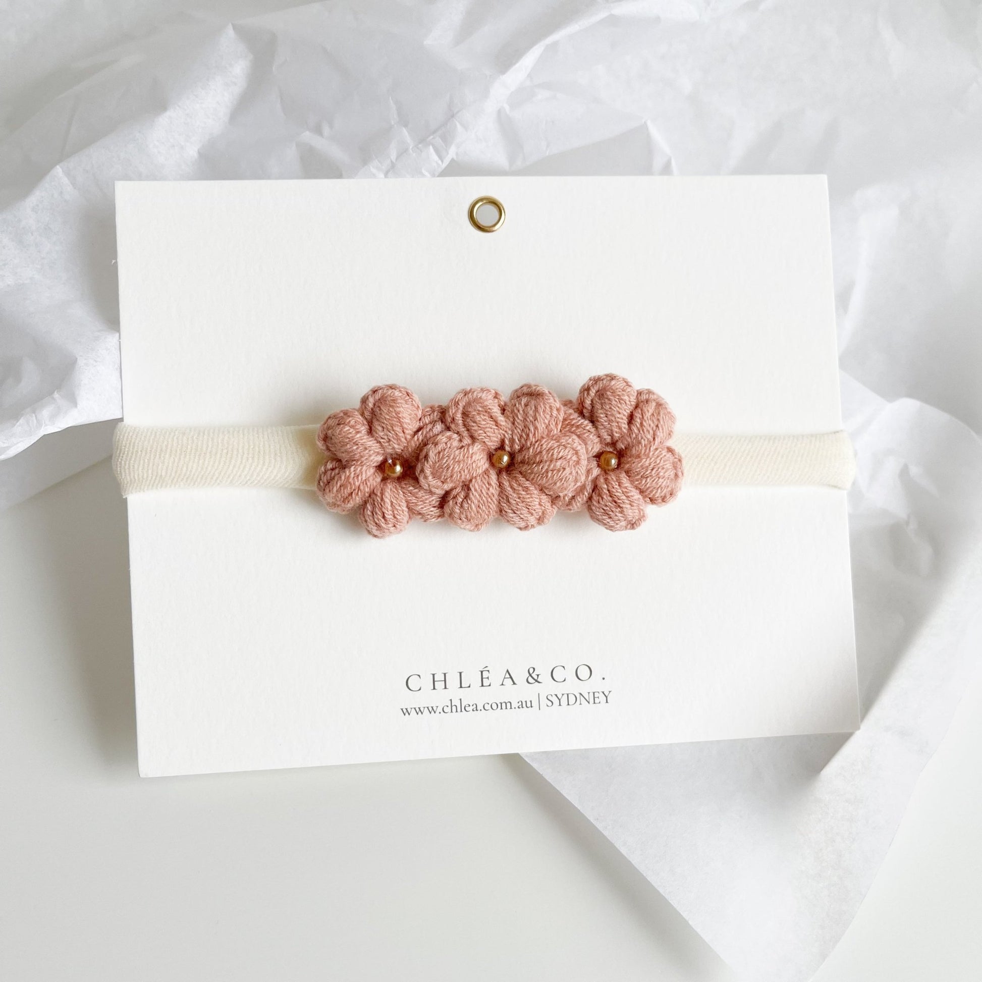 Pearl Periwinkle Crochet Headband - Chléa & Co.