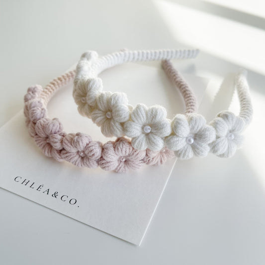 Periwinkle Crown Crochet Headband - Chléa & Co.