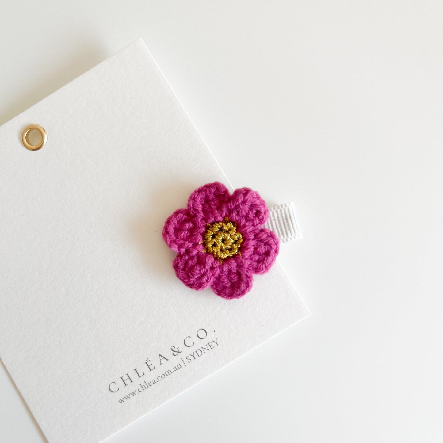 Petite Cherry Blossom Crochet Clip - Chléa & Co.