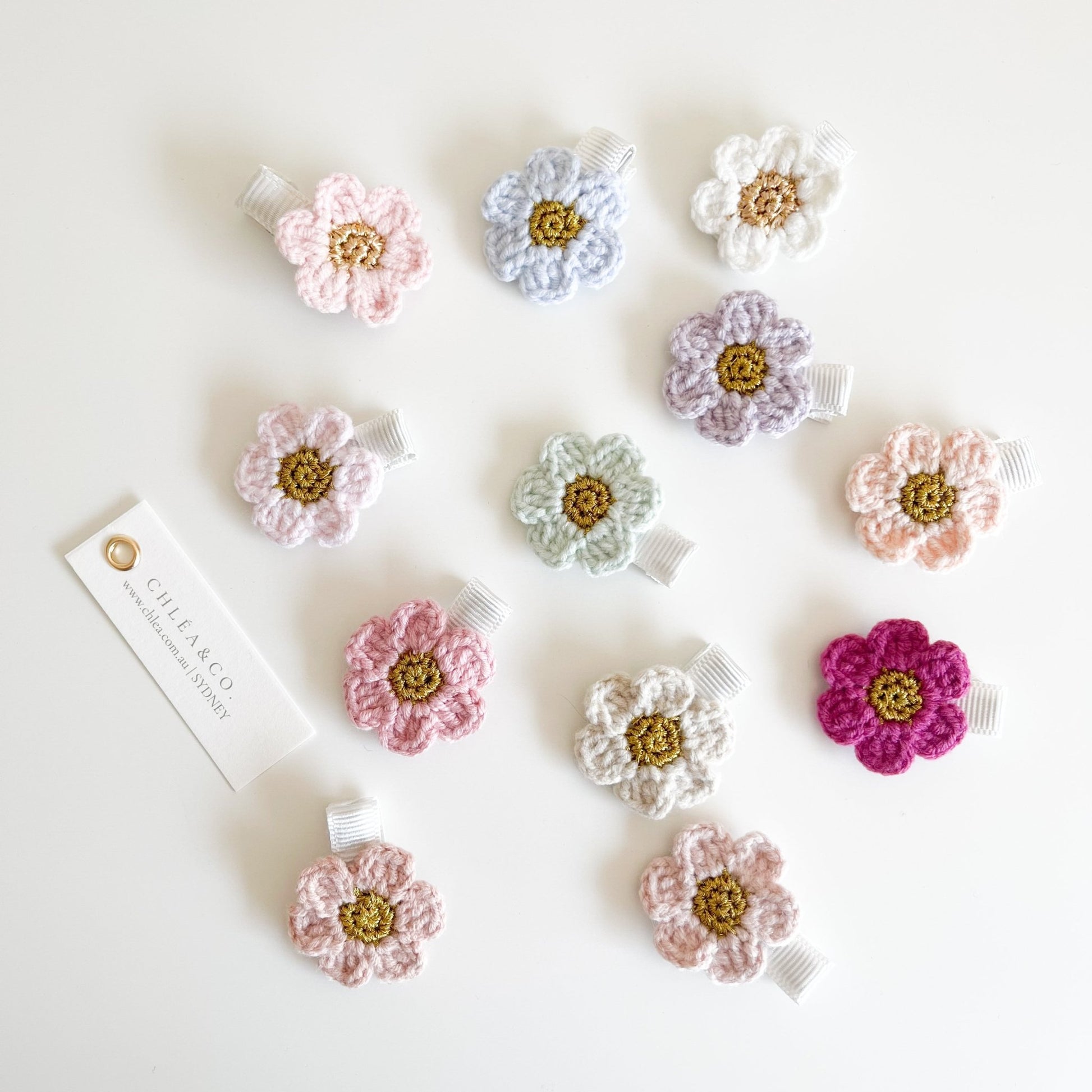 Petite Cherry Blossom Crochet Clip - Chléa & Co.