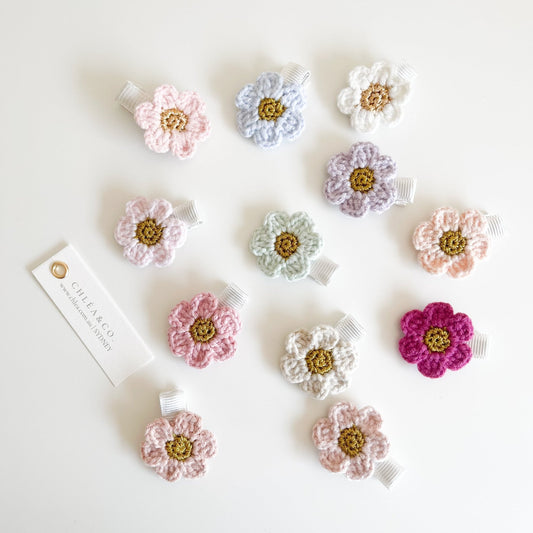 Petite Cherry Blossom Crochet Clip - Chléa & Co.