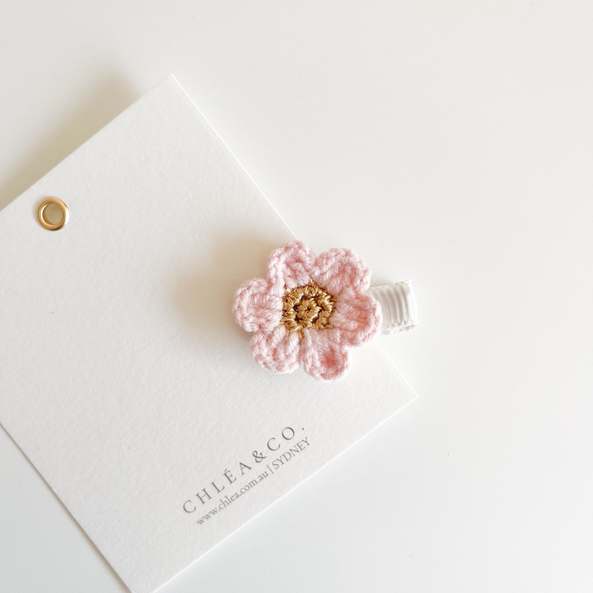 Petite Cherry Blossom Crochet Clip - Chléa & Co.