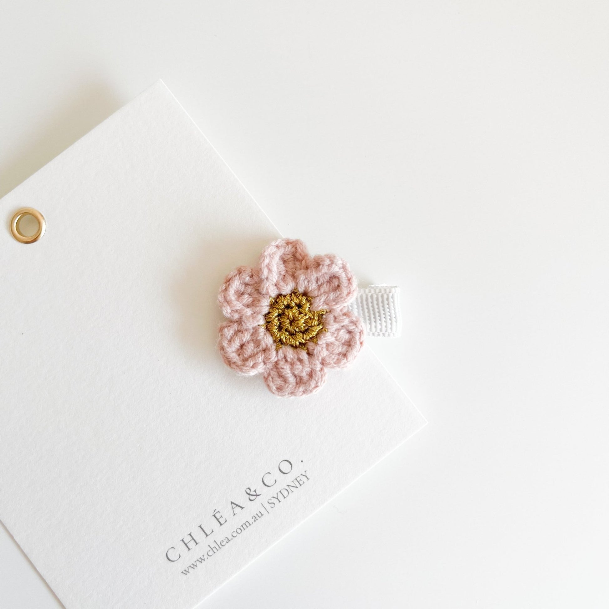 Petite Cherry Blossom Crochet Clip - Chléa & Co.