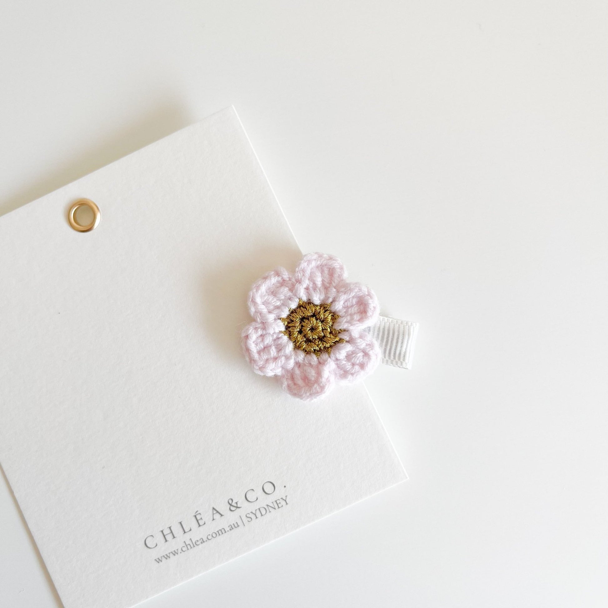 Petite Cherry Blossom Crochet Clip - Chléa & Co.