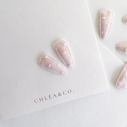 Petite Peach Fabric Covered Snap Clip - Chléa & Co.