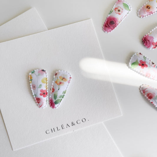 Petite Poppy Covered Snap Clip - Chléa & Co.