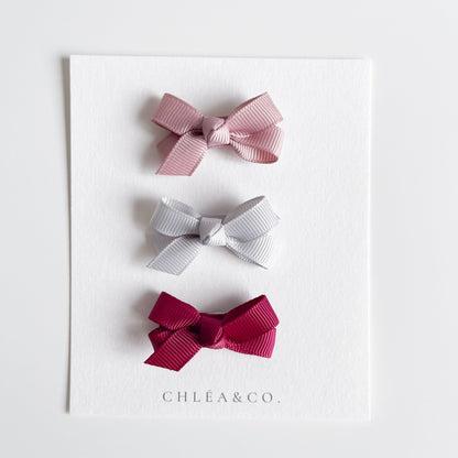 Petite Ribbon Bow Clip Set - Chléa & Co.