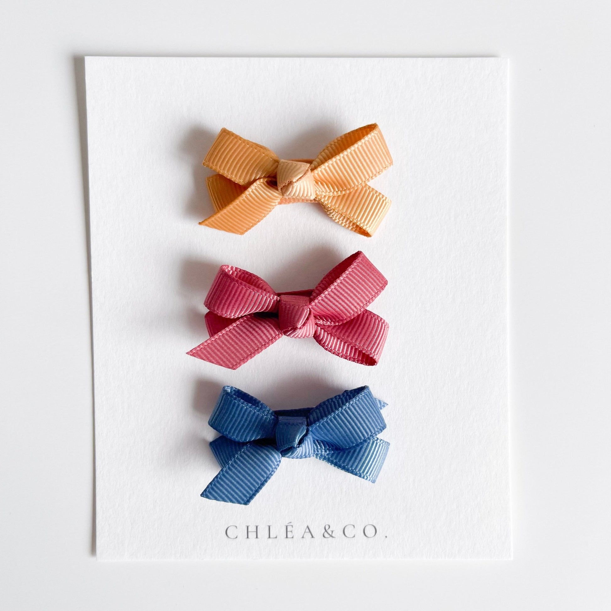 Petite Ribbon Bow Clip Set - Chléa & Co.