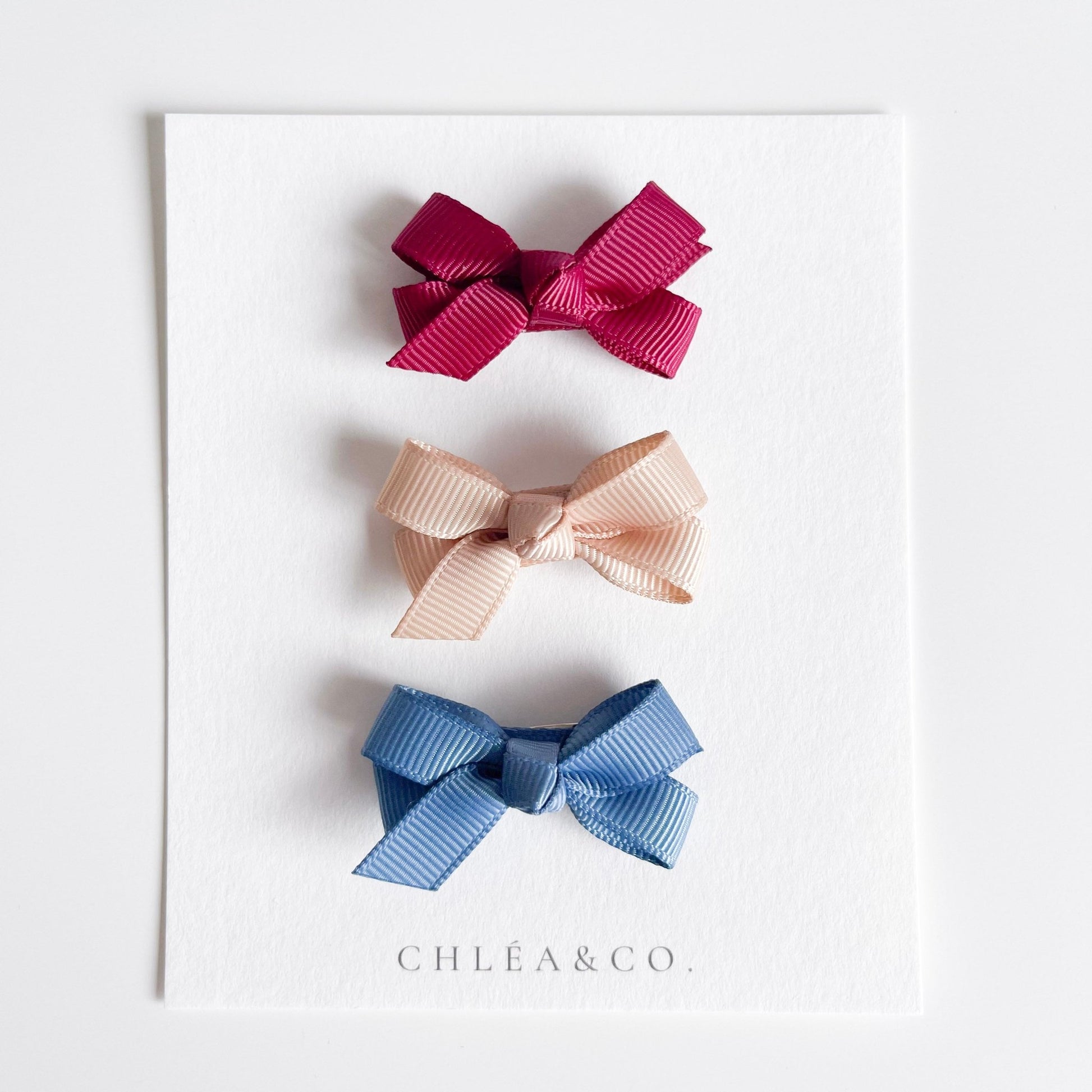 Petite Ribbon Bow Clip Set - Chléa & Co.