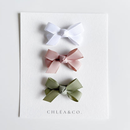 Petite Ribbon Bow Clip Set - Chléa & Co.