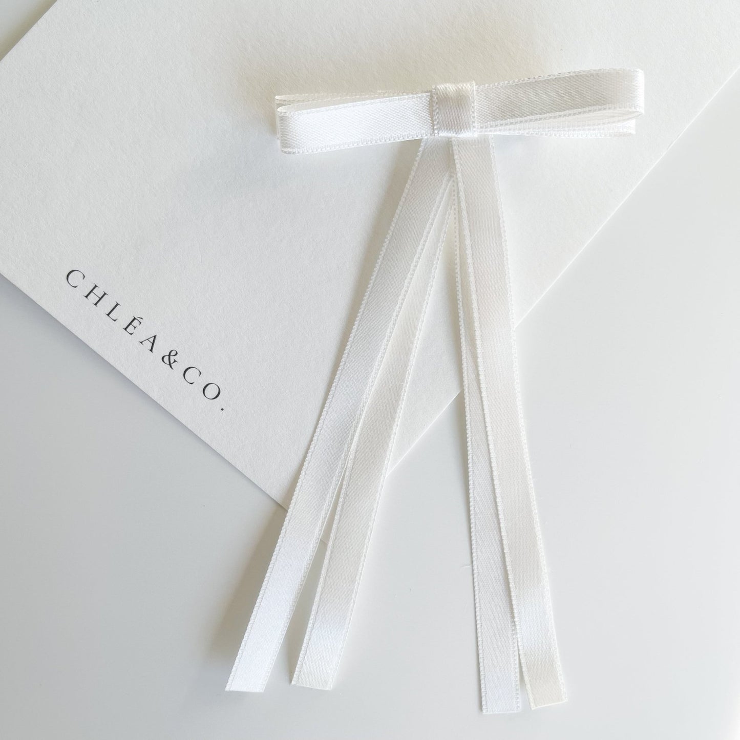 Petite Satin Long Tail Bow - Chléa & Co.