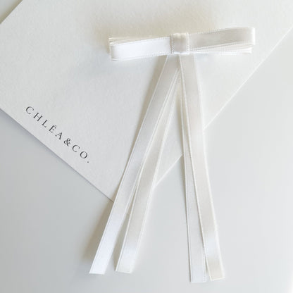 Petite Satin Long Tail Bow - Chléa & Co.