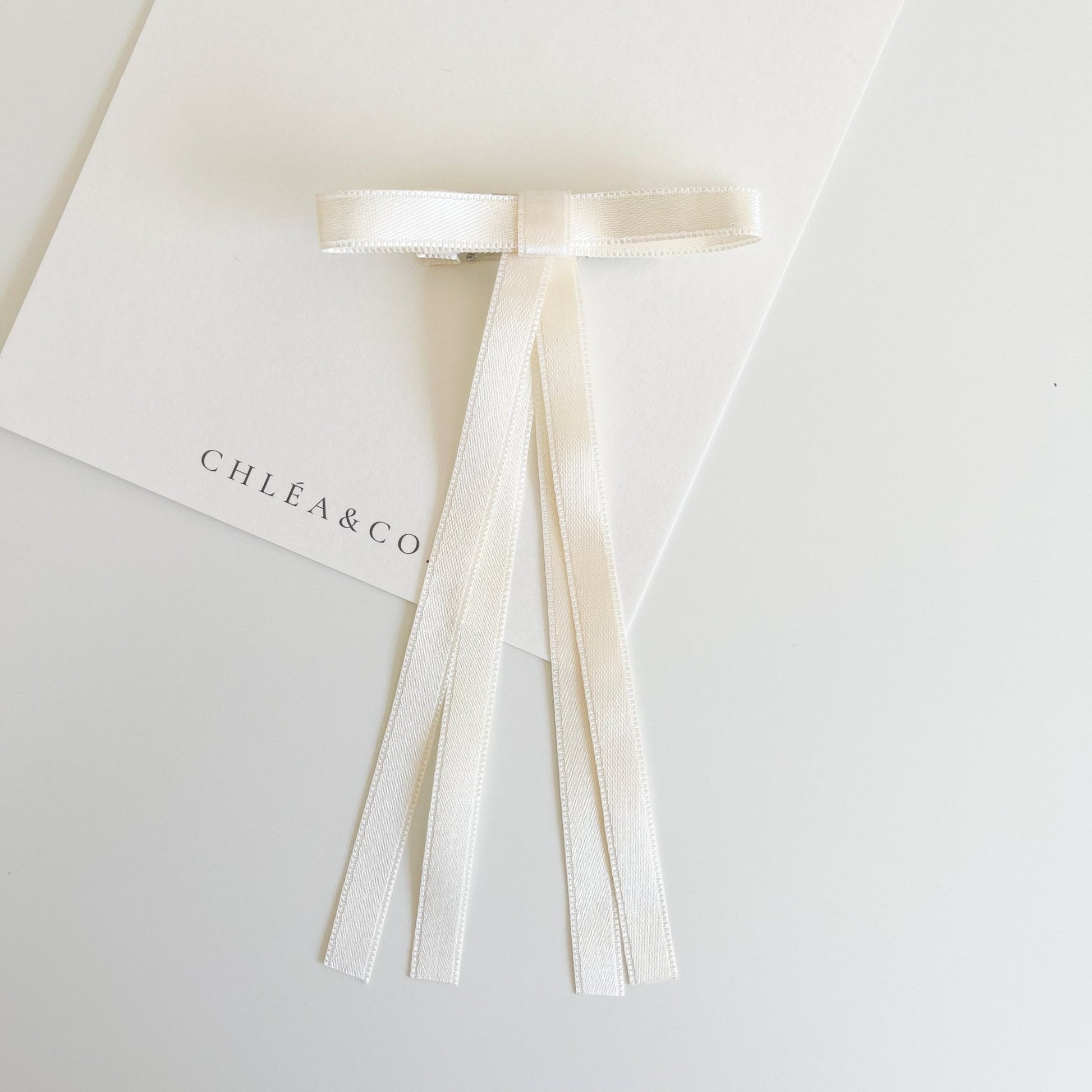 Petite Satin Long Tail Bow - Chléa & Co.