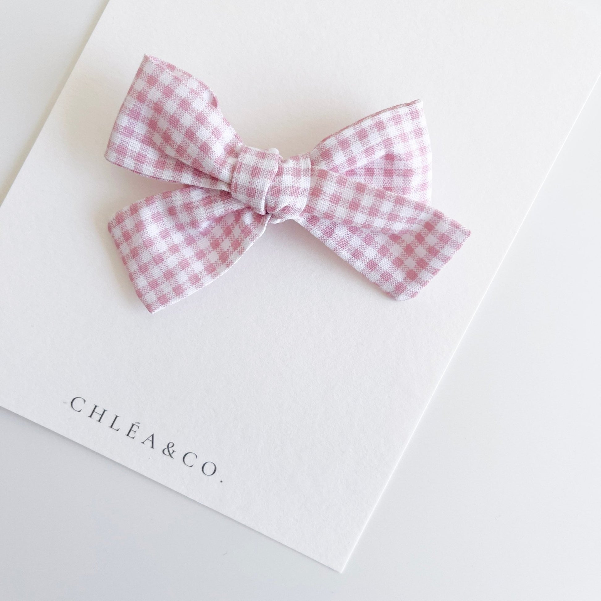 Pink Gingham Bow - Chléa & Co.
