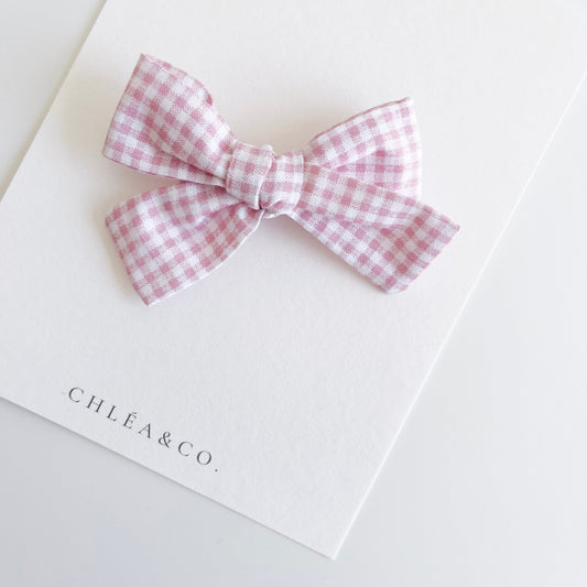 Pink Gingham Bow - Chléa & Co.