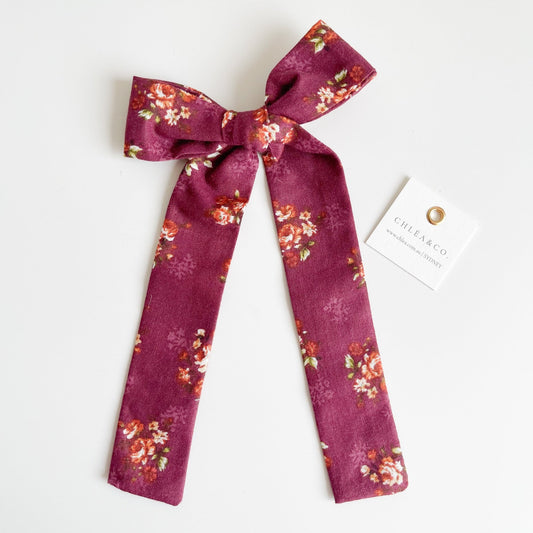 Rose Petal Long Tail Bow - Chléa & Co.