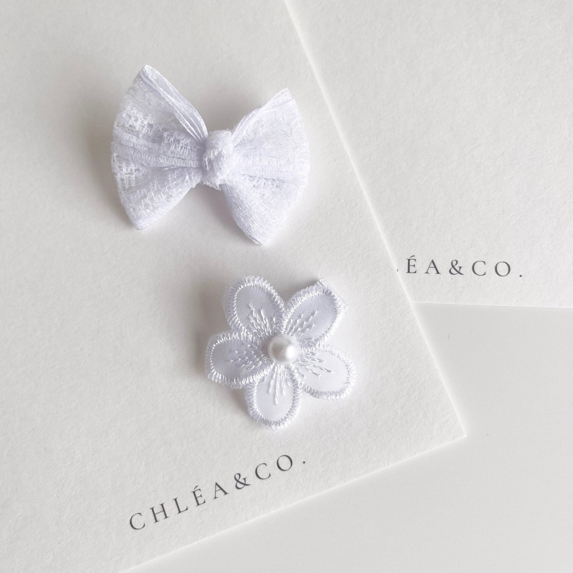 Set of 2 Clips Mini Flower Bow - Chléa & Co.