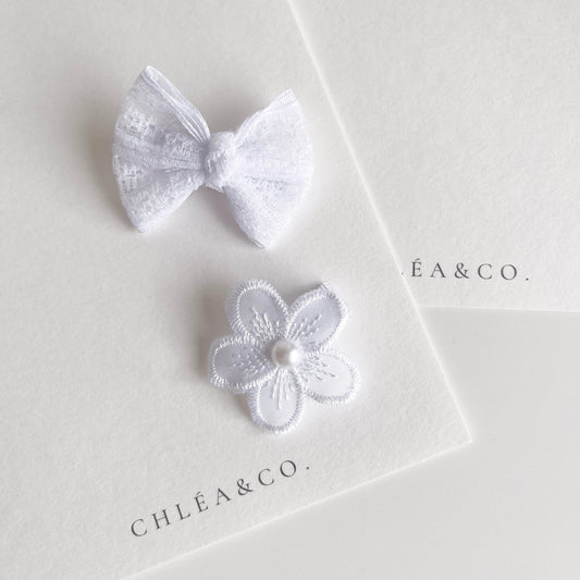 Set of 2 Clips Mini Flower Bow - Chléa & Co.