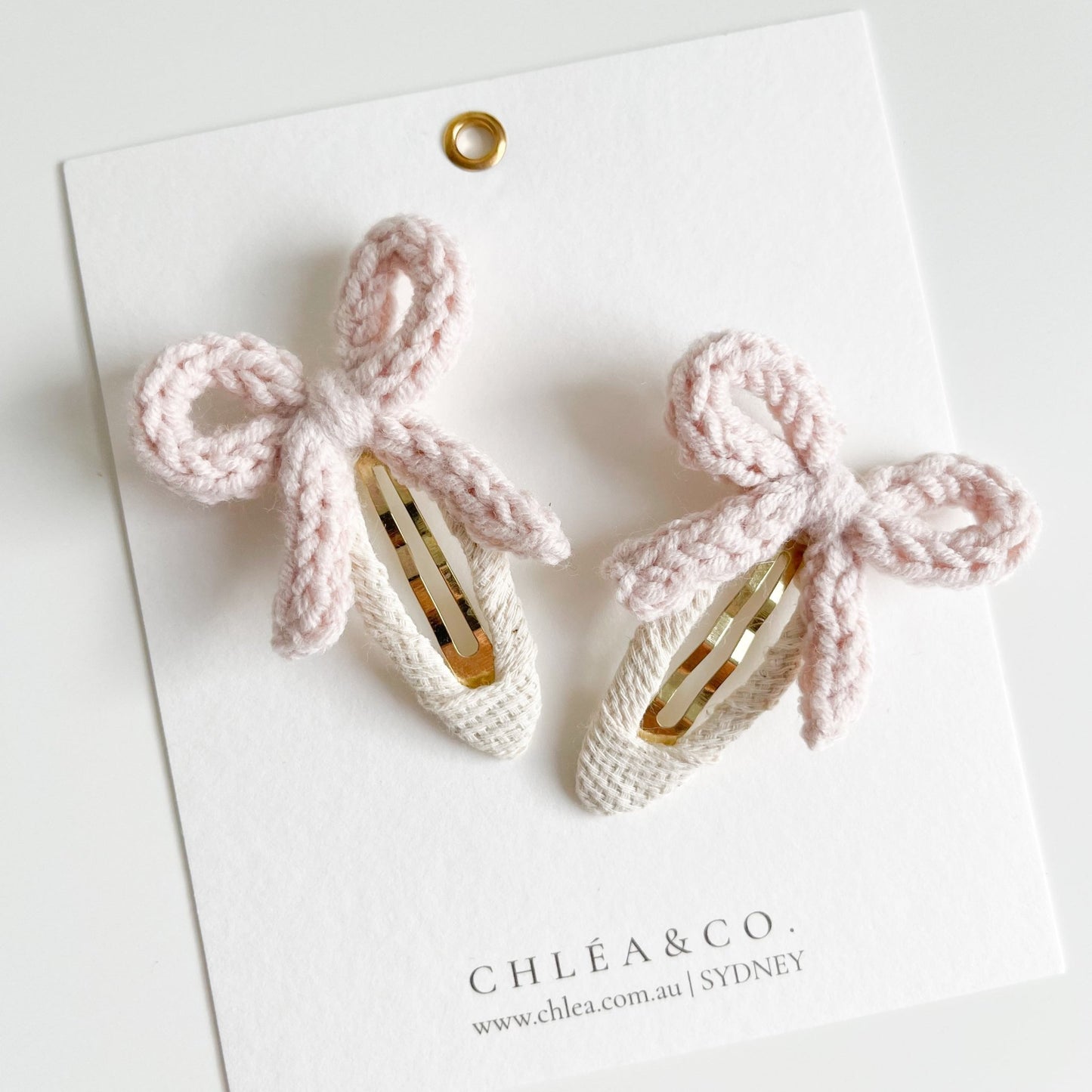 Set of 2 Crochet Ballerina Bow Clips - Chléa & Co.
