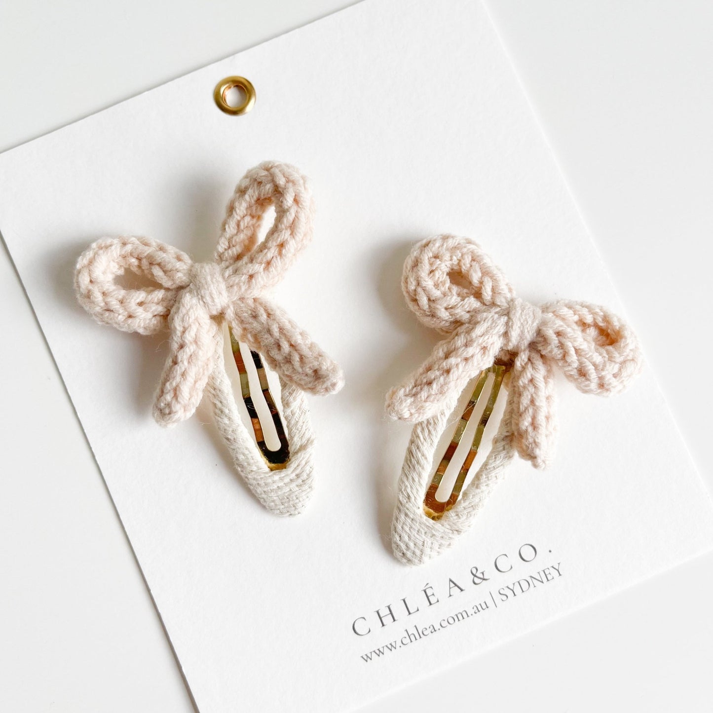 Set of 2 Crochet Ballerina Bow Clips - Chléa & Co.