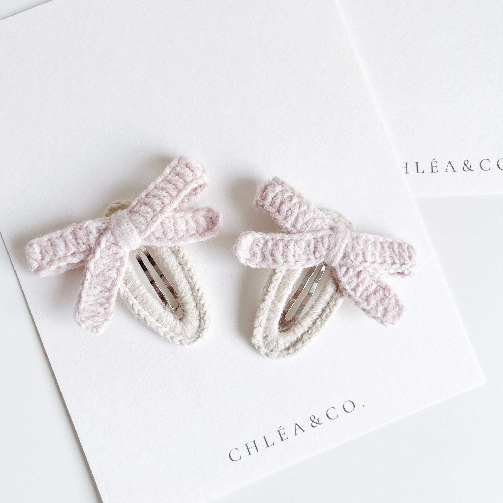 Set of 2 Liana Crochet Bow Clips - Chléa & Co.