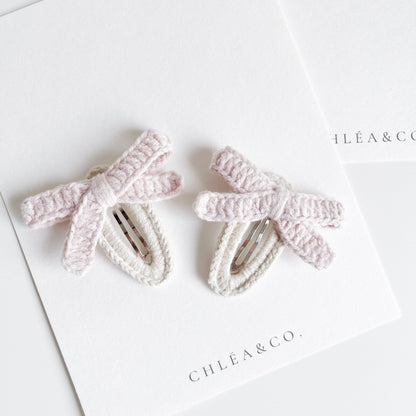 Set of 2 Liana Crochet Bow Clips - Chléa & Co.