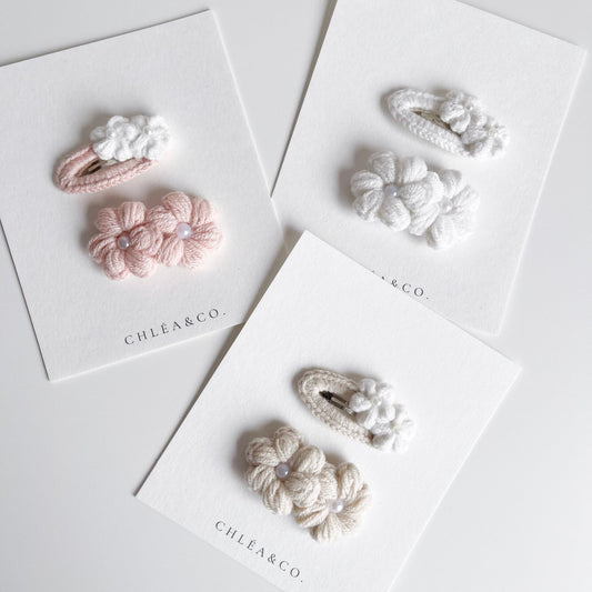 Set of 2 Mini Periwinkle Crochet Clips - Chléa & Co.