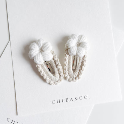 Set of 2 Periwinkle Crochet Clips - Chléa & Co.