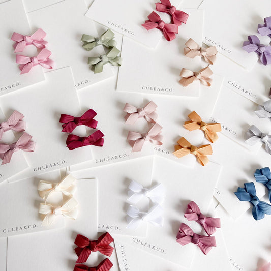 Set of 2 Petite Ribbon Bows - Chléa & Co.