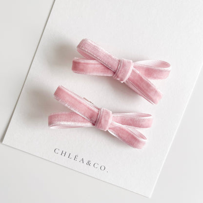 Set of 2 Velvet Bow Clips - Chléa & Co.