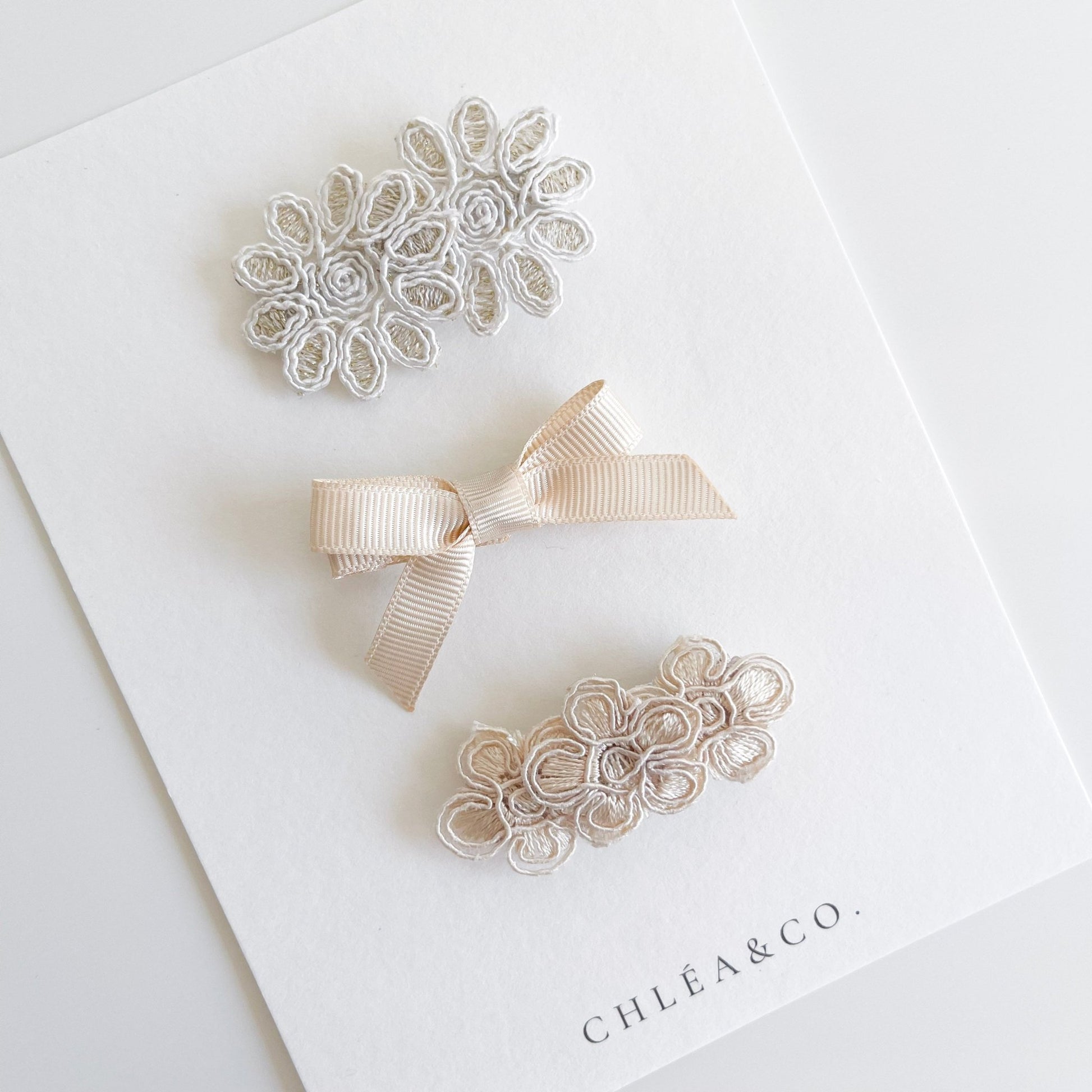 Set of 3 Clips Amber Rose - Chléa & Co.