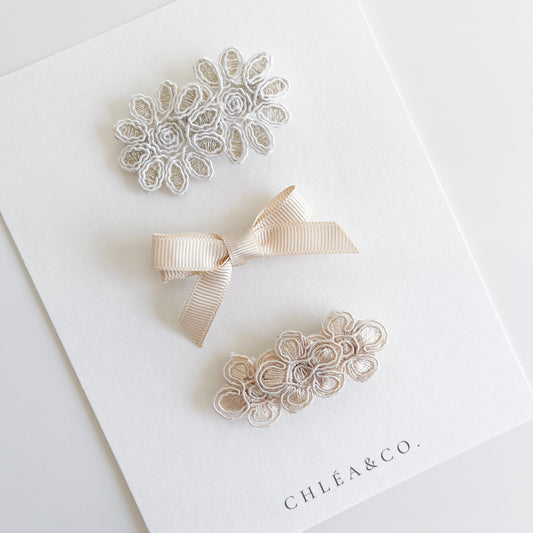 Set of 3 Clips Amber Rose - Chléa & Co.